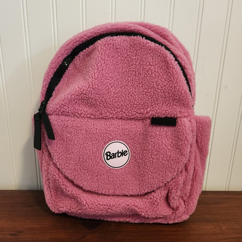 Barbie Lexi Small Pink Faux Sherpa Backpack
